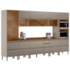 Cozinha Modulada 8 Pecas 370 cm Vidro DP3701 Nogueira Nude Prime Demartez