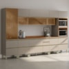 Cozinha Modulada 8 Pecas 370 cm Vidro DP3701 Nogueira Nude Prime Demartez