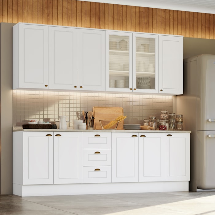 Cozinha Modulada 8 Peças MDF York 23 Branco Henn