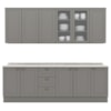 Cozinha Modulada 9 Pecas 240 cm CE856 Americana Cinza Calcare Henn