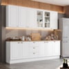 Cozinha Modulada 9 Pecas 240cm CE856 Americana Branco Nature Henn