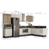 Cozinha Modulada 9 Peças MDF Kali Bianco Toq Bianco Toq Nicioli
