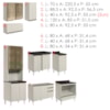 Cozinha Modulada 9 Peças MDF Kali Bianco Toq Bianco Toq Nicioli