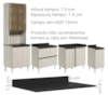 Cozinha Modulada 9 Peças MDF Kali Bianco Toq Bianco Toq Nicioli