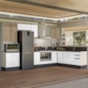 Cozinha Modulada 9 Peças MDF Kali Bianco Toq Branco Uv Nicioli