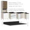 Cozinha Modulada 9 Peças MDF Kali Bianco Toq Branco Uv Nicioli