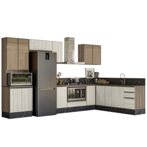 Cozinha Modulada 9 Peças MDF Kali Carvalho Toq Bianco Toq Nicioli Cozinha Modulada 9 Peças MDF Kali Carvalho Toq Bianco Toq Nicioli