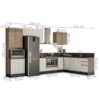 Cozinha Modulada 9 Peças MDF Kali Carvalho Toq Bianco Toq Nicioli