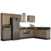 Cozinha Modulada 9 Peças MDF Kali Carvalho Toq Carvalho Toq Nicioli