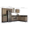 Cozinha Modulada 9 Peças MDF Kali Carvalho Toq Carvalho Toq Nicioli