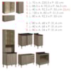 Cozinha Modulada 9 Peças MDF Kali Carvalho Toq Carvalho Toq Nicioli