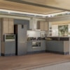 Cozinha Modulada 9 Peças MDF Kali Carvalho Toq Chumbo Nicioli