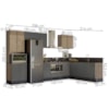 Cozinha Modulada 9 Peças MDF Kali Carvalho Toq Chumbo Nicioli