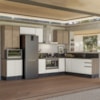 Cozinha Modulada 9 Peças MDF Kali Carvalho Toq Off White Cetim Nicioli