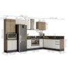 Cozinha Modulada 9 Peças MDF Kali Carvalho Toq Off White Cetim Nicioli
