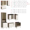Cozinha Modulada 9 Peças MDF Kali Carvalho Toq Off White Cetim Nicioli