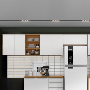 Cozinha Modulada Armario Aereo 3 Pecas Cinamomo Branco ARMoveis