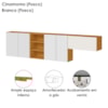 Cozinha Modulada Armario Aereo 3 Pecas Cinamomo Branco ARMoveis