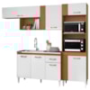 Cozinha Modulada Balcao Para Pia 240 cm Vitoria Cinamomo Branco ARMoveis