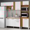 Cozinha Modulada Balcao Para Pia 240 cm Vitoria Cinamomo Branco ARMoveis