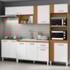 Cozinha Modulada Balcao Pia 251 cm Vitoria Cinamomo Branco ARMoveis