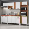Cozinha Modulada Balcao Tampo 251 cm Vitoria Cinamomo Branco ARMoveis