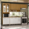 Cozinha Modulada Balcão Tampo 270 cm Cria Freijo Ripado Off White PLN