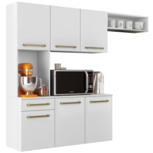 Cozinha Suspensa 6 Portas 163 cm MDP Carol Branco ARMoveis