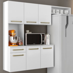 Cozinha Suspensa 6 Portas 163 cm MDP Carol Branco ARMoveis