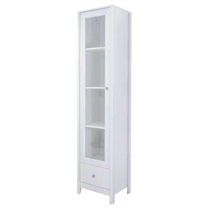 Cristaleira 1 Porta Vidro 1 Gaveta 180x43 cm E962 Branco Dtall