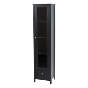 Cristaleira 1 Porta Vidro 1 Gaveta 180x43 cm E962 Preto Dtall