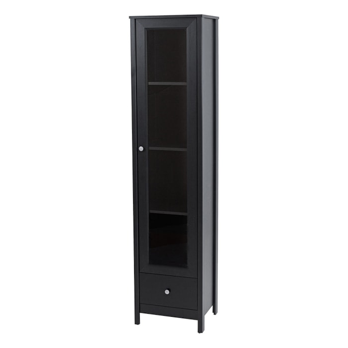 Cristaleira 1 Porta Vidro 1 Gaveta 180x43 cm E962 Preto Dtall