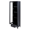 Cristaleira 1 Porta Vidro 1 Gaveta 180x43 cm E962 Preto Dtall