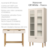 Cristaleira 180X80 cm E Aparador 100 cm Aura Pes Madeira Maciça Off White Artesano