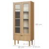 Cristaleira 180X80 cm E Buffet 160 cm Aura Pes Madeira Maciça Hanover Artesano