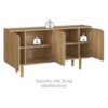 Cristaleira 180X80 cm E Buffet 160 cm Aura Pes Madeira Maciça Hanover Artesano