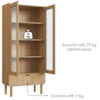 Cristaleira 180X80 cm E Buffet 160 cm Aura Pes Madeira Maciça Hanover Artesano