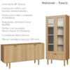 Cristaleira 180X80 cm E Buffet 160 cm Aura Pes Madeira Maciça Hanover Artesano