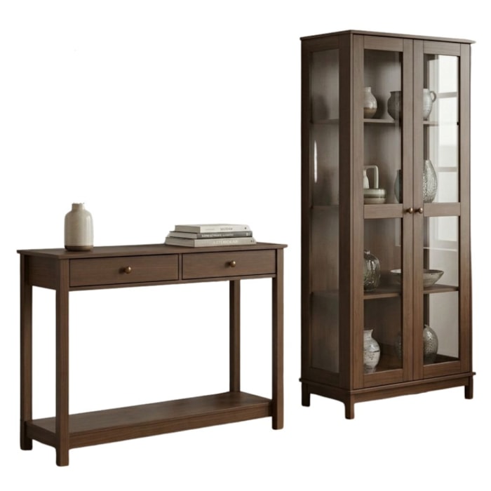 Cristaleira 1963 E Aparador 1960 Madeira Macica Taeda Cafe Festra