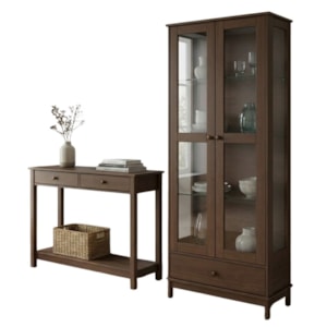 Cristaleira 1964 E Aparador 1960 Madeira Macica Taeda Cafe Festra