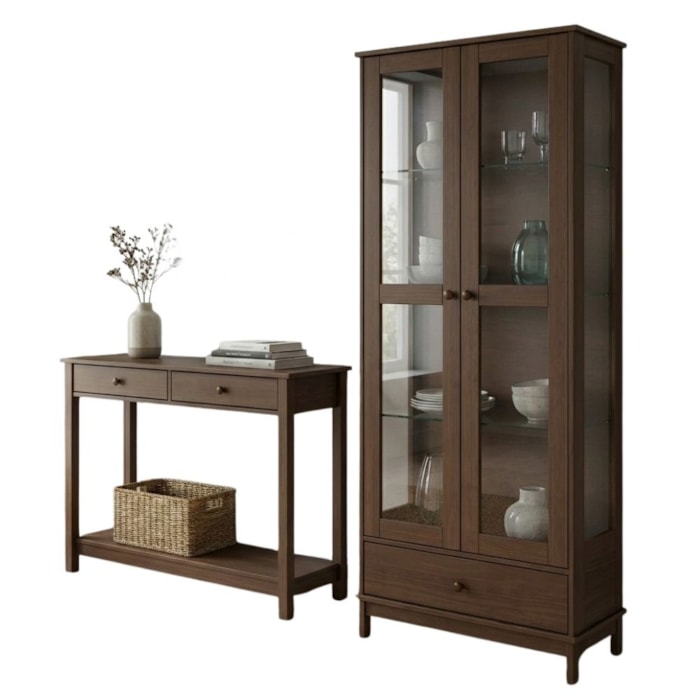 Cristaleira 1964 E Aparador 1960 Madeira Macica Taeda Cafe Festra