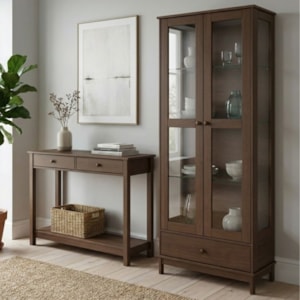 Cristaleira 1964 E Aparador 1960 Madeira Macica Taeda Cafe Festra