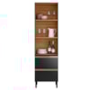 Cristaleira 1P Vidro 2G 219X60 cm MDF Proenca Nogueira Carbono Prime Demartez