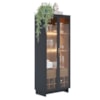 Cristaleira 2 Portas 1 Gaveta Guanabara 176x72 cm Preto Noce Milano Colibri