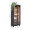 Cristaleira 2 Portas 1 Gaveta Guanabara 176x72 cm Preto Noce Milano Colibri