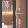 Cristaleira 2 Portas 1 Gaveta Guanabara 176x72 cm Preto Noce Milano Colibri
