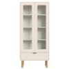 Cristaleira 2 Portas 180X80 cm Pes Madeira Maciça 28105 Off White Artesano