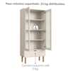 Cristaleira 2 Portas 180X80 cm Pes Madeira Maciça 28105 Off White Artesano