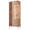 Cristaleira 2 Portas Com LED 1 Gaveta Stella 180X72 cm Fendi Carvalho BECHARA