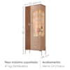 Cristaleira 2 Portas Com LED 1 Gaveta Stella 180X72 cm Fendi Carvalho BECHARA